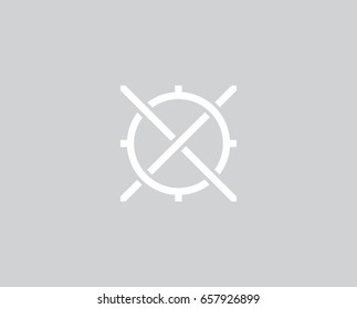Abstract monogram of a steering wheel, ships, interdiction sign. vector logo in modern style