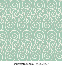 Abstract monogram vintage seamless pattern in blue and white colors flat vector illustration