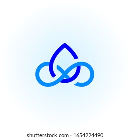 Abstract monogram water drop symbol, Environmental protection logo