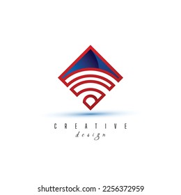 Abstract monogram west coast logo For premium vector logos