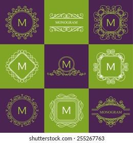 Abstract monograms design elements. Vector illustration.