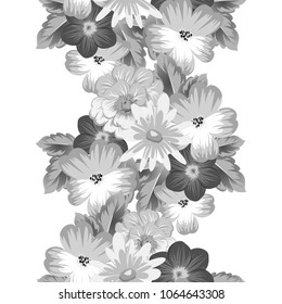Abstract monohrom seamless pattern with elegant flowers for your designs. Stylish template can be used for design fabric, textile and more designs. Vector illustration.