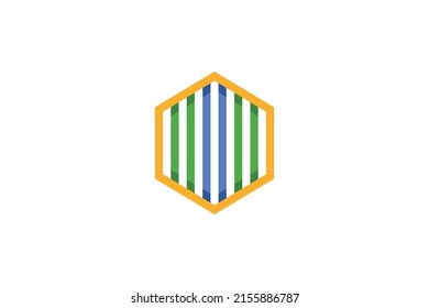 Abstract Monoline Colored Logo Vector