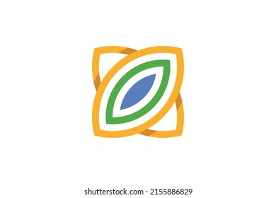 Abstract Monoline Colored Logo Vector