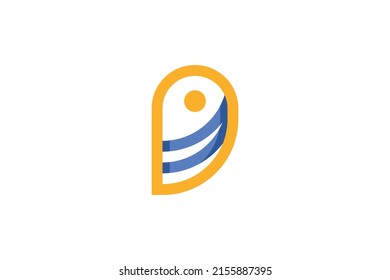 Abstract Monoline Colored Logo Vector