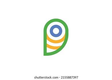 Abstract Monoline Colored Logo Vector