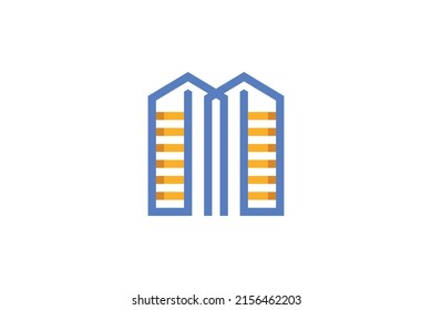 Abstract Monoline Colored Logo Vector