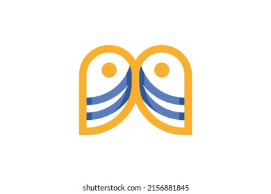 Abstract Monoline Colored Logo Vector
