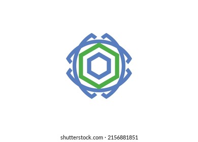 Abstract Monoline Colored Logo Vector