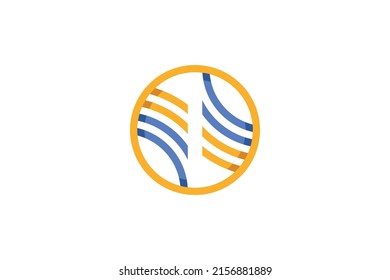 Abstract Monoline Colored Logo Vector