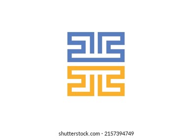 Abstract Monoline Colored Logo Vector