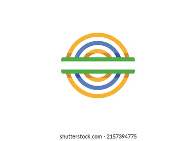 Abstract Monoline Colored Logo Vector