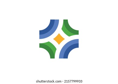 Abstract Monoline Colored Logo Vector