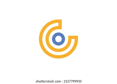 Abstract Monoline Colored Logo Vector