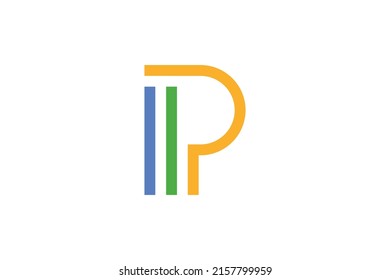 Abstract Monoline Colored Logo Vector
