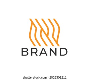 diseño del logotipo de la letra monolínea abstracta, 