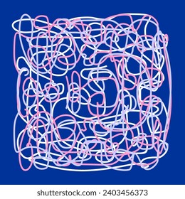 Abstract monoline scribble artwork. Can be used for illustrations, fashion patterns, clothing motifs, wallpaper and other design elements.