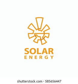 Abstract monoline sun logo. Solar energy symbol for the brand. Eco energy emblem.