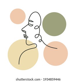 
Abstract Monoline Woman Face Illustration, Hand Drawn Clip Art, Vector Illustration.