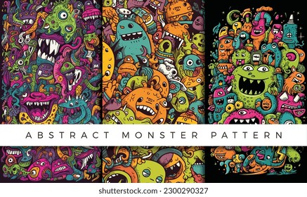 Abstract monster pattern illustration backgrounds