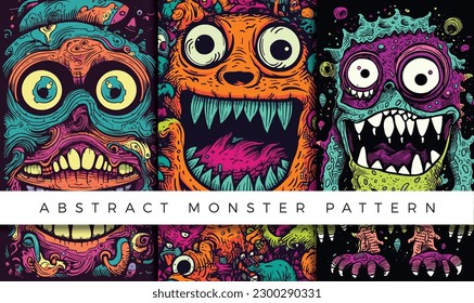 Abstract monster pattern illustration backgrounds