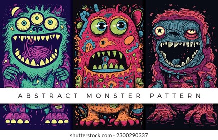 Abstract monster pattern illustration backgrounds