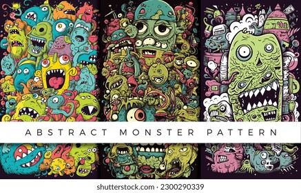 Abstract monster pattern illustration backgrounds