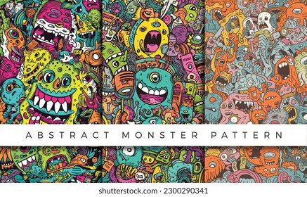 Abstract monster pattern illustration backgrounds