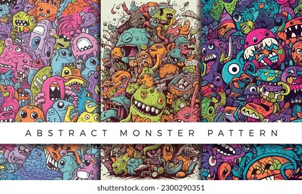 Abstract monster pattern illustration backgrounds