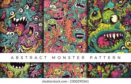 Abstract monster pattern illustration backgrounds