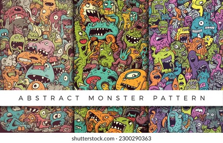 Abstract monster pattern illustration backgrounds