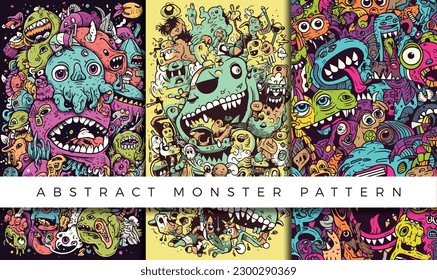 Abstract monster pattern illustration backgrounds