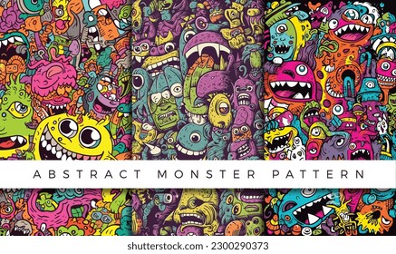 Abstract monster pattern illustration backgrounds