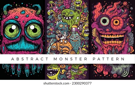 Abstract monster pattern illustration backgrounds