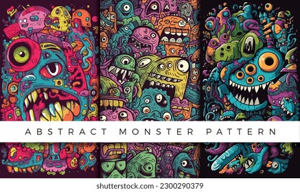 Abstract monster pattern illustration backgrounds