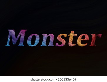 Abstract Monster Text Effect Design Black Background