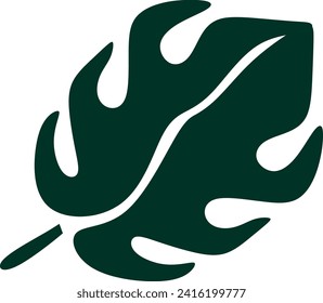 Abstract monstera leaf vector element