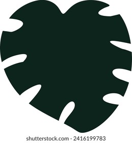 Abstract monstera leaf vector element