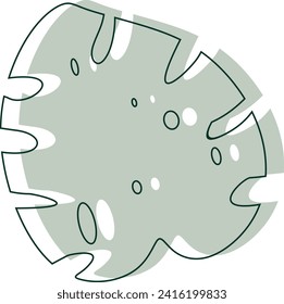 Abstract monstera leaf vector element