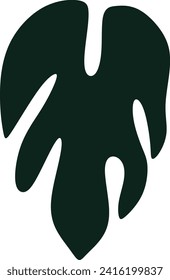 Abstract monstera leaf vector element