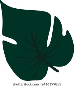 Abstract monstera leaf vector element