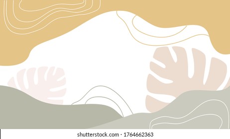 Abstract monstera leaf wallpaper.Vector illustration of abstract flora wallpaper template.