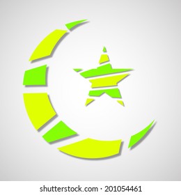 Abstract Moon background for Muslim community festival Eid Mubarak and Ramadan Kareem.