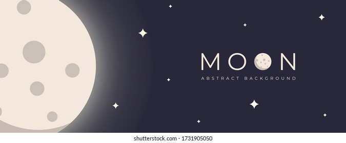 abstract moon background . moon vector illustration . flat and clean style . vector illustration eps10