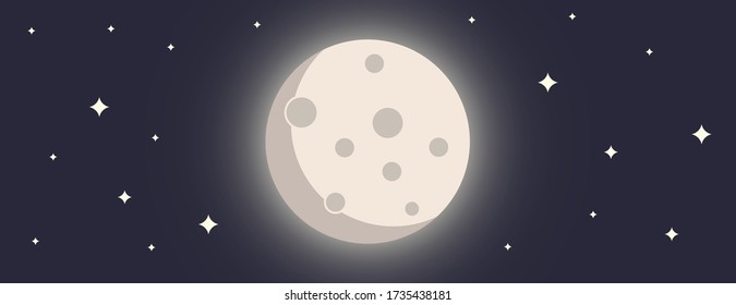 abstract moon background . moon vector illustration . flat and clean style . vector illustration eps10