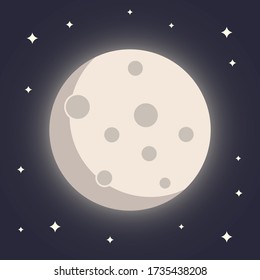 abstract moon background . moon vector illustration . flat and clean style . vector illustration eps10