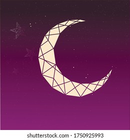 Luna abstracta, negro. ilustración vectorial