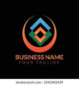 Abstract moon gradient color logo