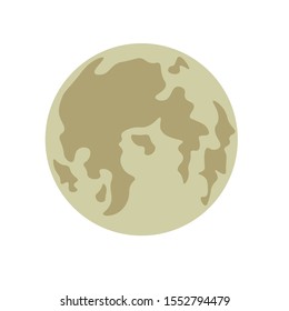 Abstract Moon icon in flat design. Vector Moon isolated