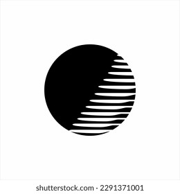 Abstract moon illustration logo design.